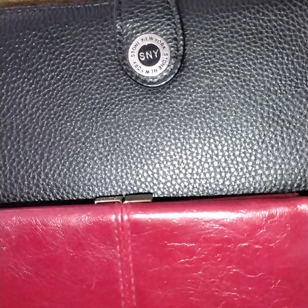 Black and Red Leather Wallet by Stone New York